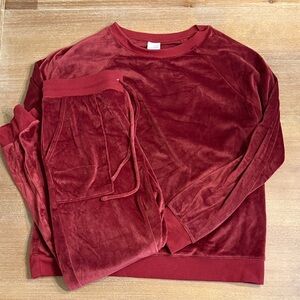 Stars Above Red Velour Lounge Set